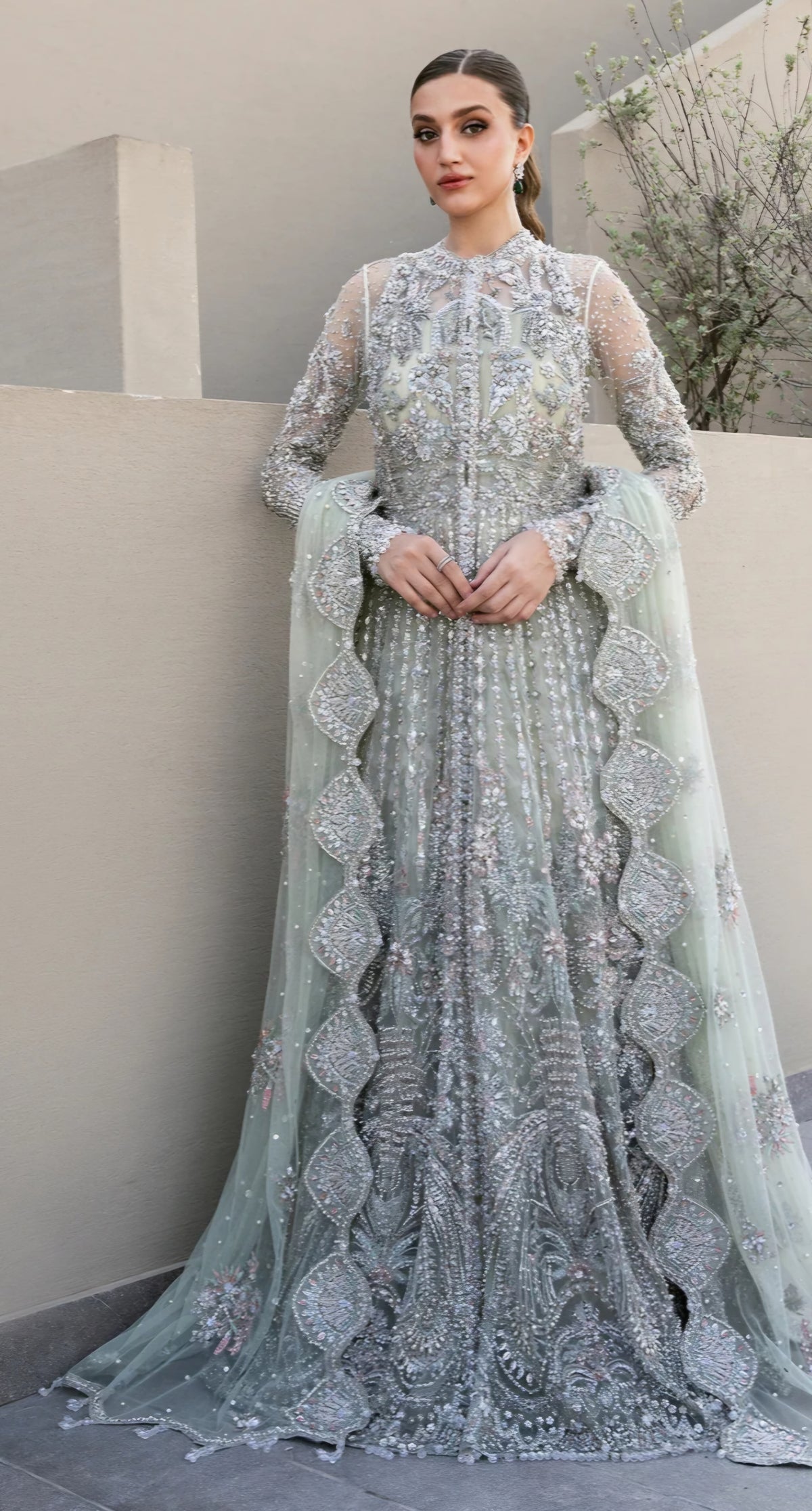 EPOQUE Bridal Couture Hit Code CHARTREUSE Sky Aqua Maxi