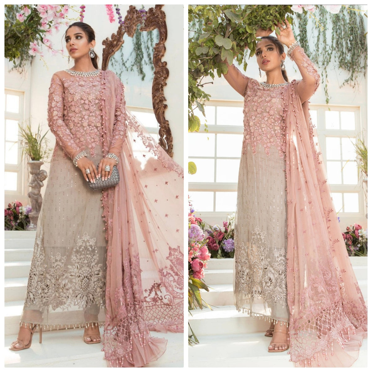 MariaB Luxury Chiffon Hit Code Two Tone 3d Flower