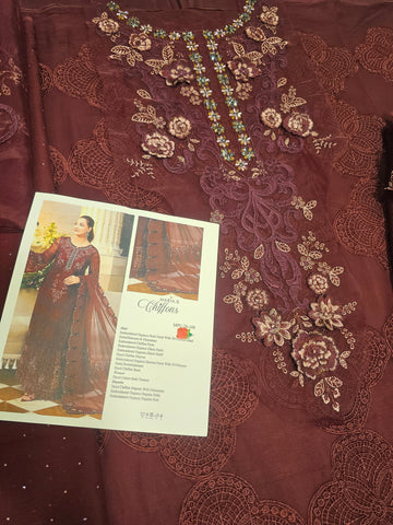 MariaB Luxury Chiffon 2026 Hit Code Maroon