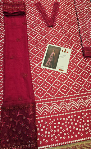 Faiza Saqlain Chunri Print Silk Frawk