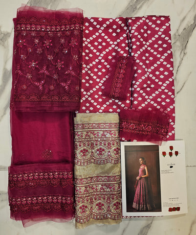 Faiza Saqlain Chunri Print Silk Frawk