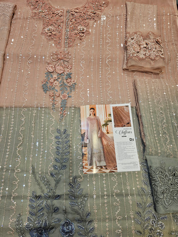 MariaB Luxury Chiffon 2026 Hit Code pink Grey Tye dye two Tone