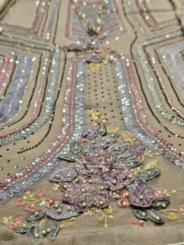 MariaB Luxury Chiffon 2026 Mouse Grey Syroski 3D Flower