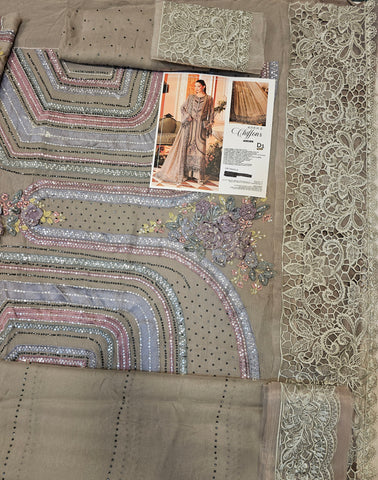 MariaB Luxury Chiffon 2026 Mouse Grey Syroski 3D Flower