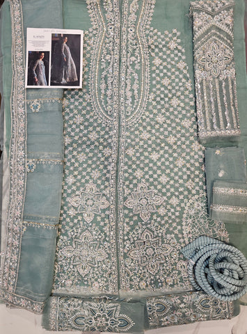 Saad Bin Shahzad Bridal Couture 2026 Light Sea Green Open Shirt