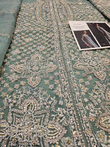 Saad Bin Shahzad Bridal Couture 2026 Light Sea Green Open Shirt