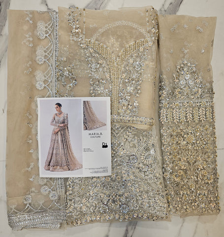 Mariab Bridal Couture Shadmani 2026 pearl White Maxi