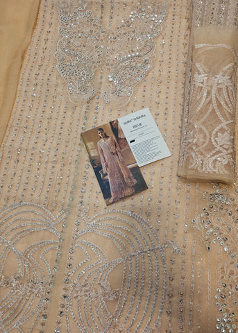 Saira Shakira Party Wear 2026 peach Long Open Shirt