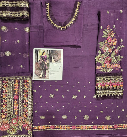Mariab Party Wear Chiffon Saree 2026