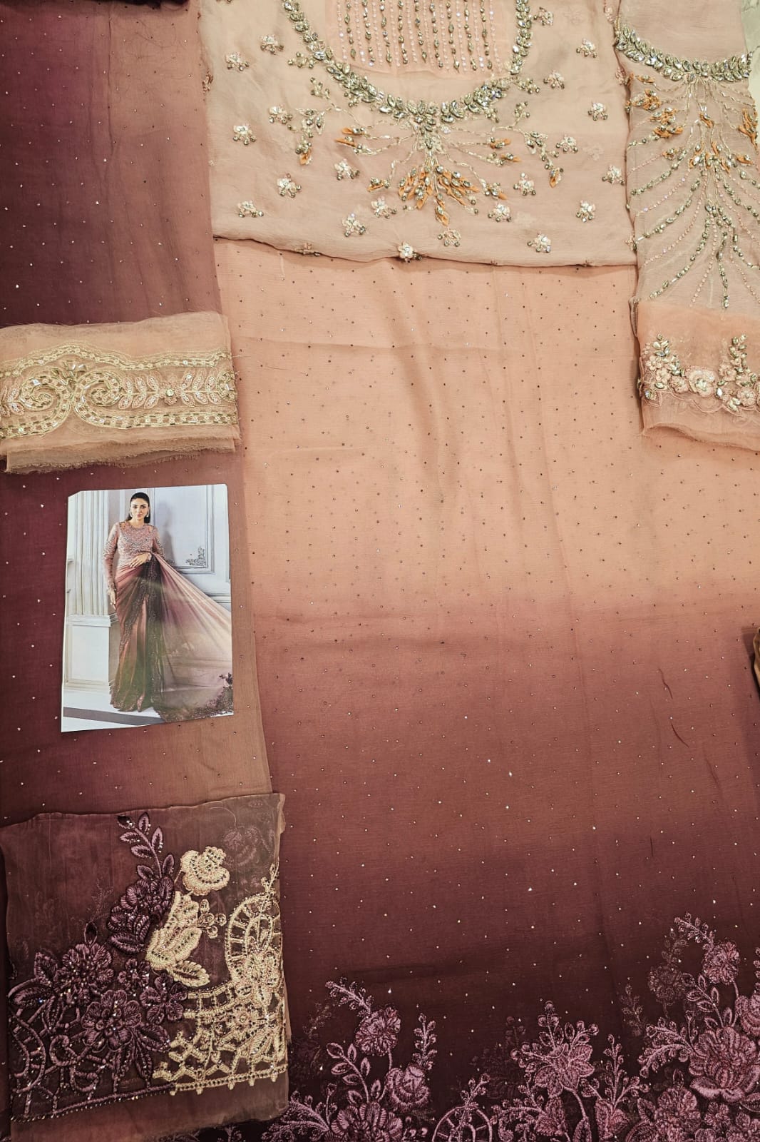 Mariab Luxury Chiffon Collection 2025 Hit Code Chiffon Saree D1