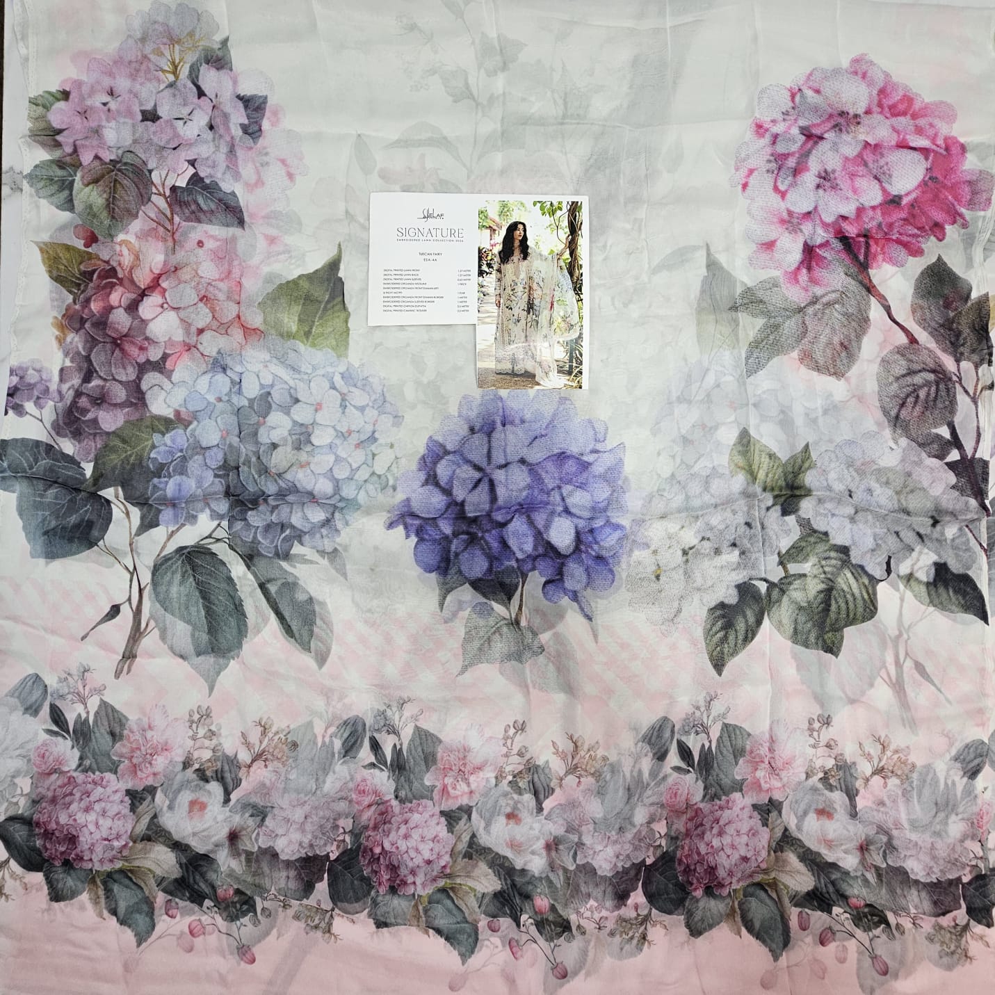 Elaf Signature Premium Embroidered Lawn 2026 babypink