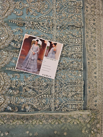 Faiza saqlain Hit Code ice blue 2 tone maxi 2026