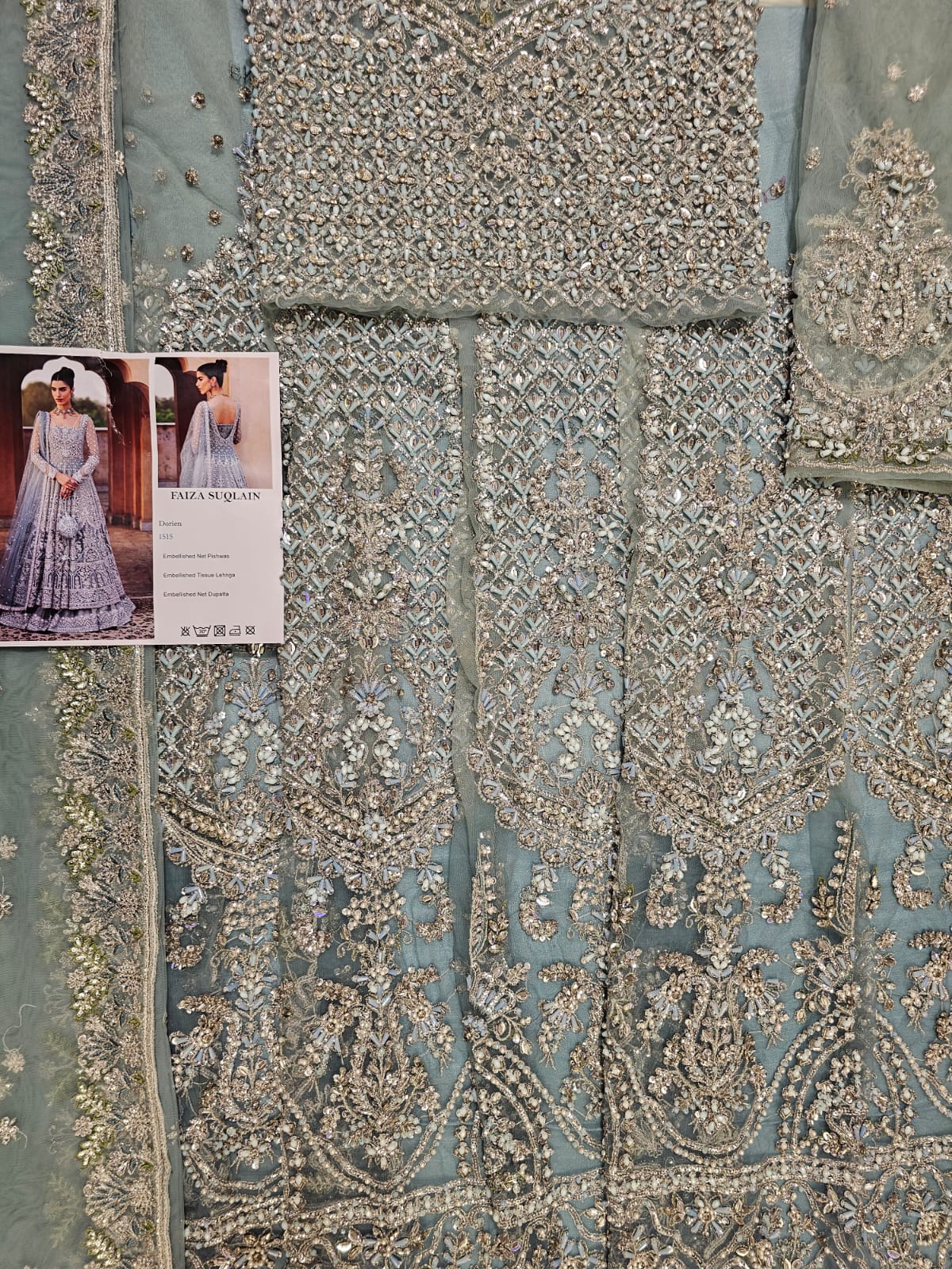 Faiza saqlain Hit Code ice blue 2 tone maxi 2026