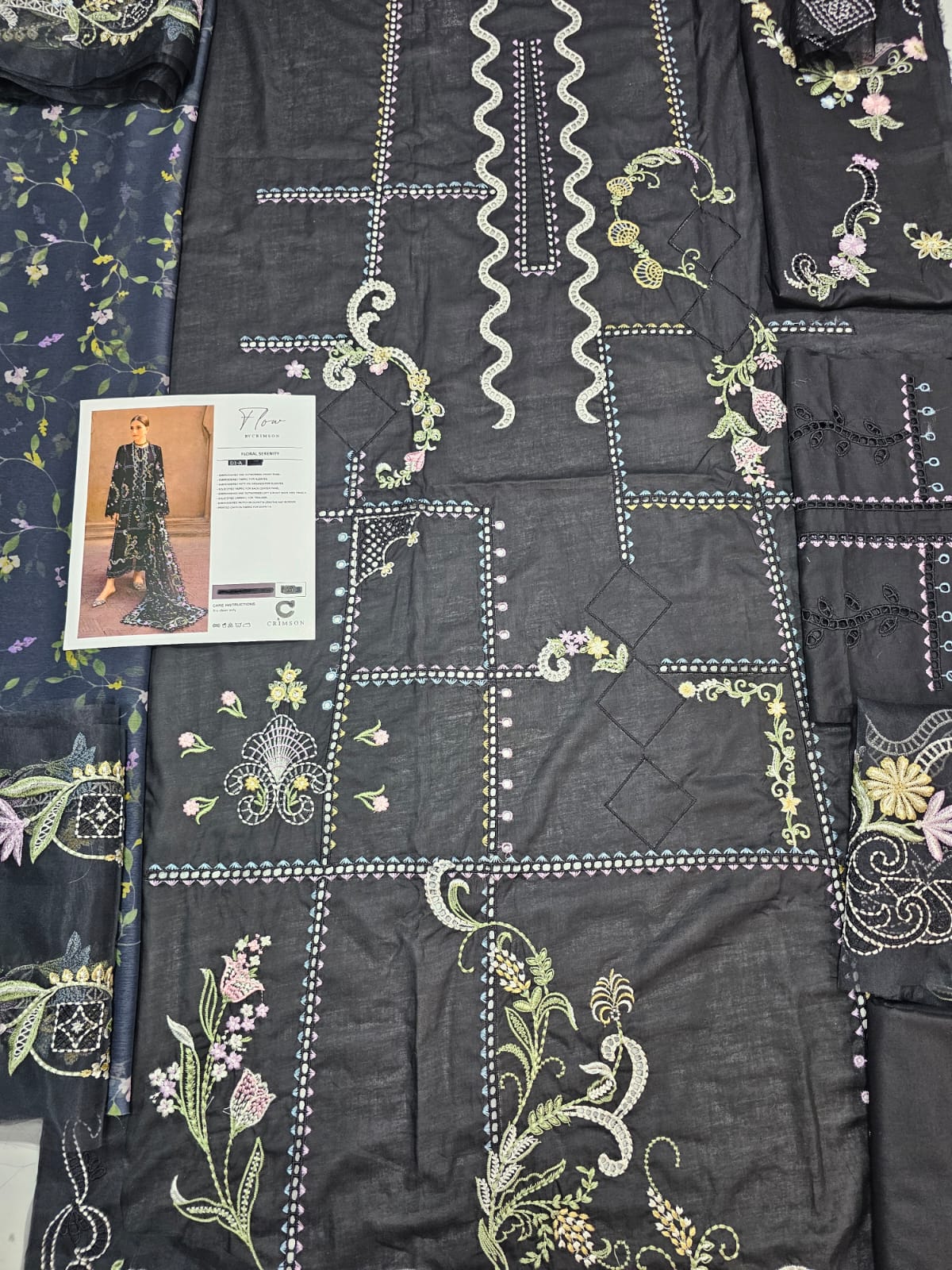 Crimson Luxury lawn 2026 Hit Code D1 Black