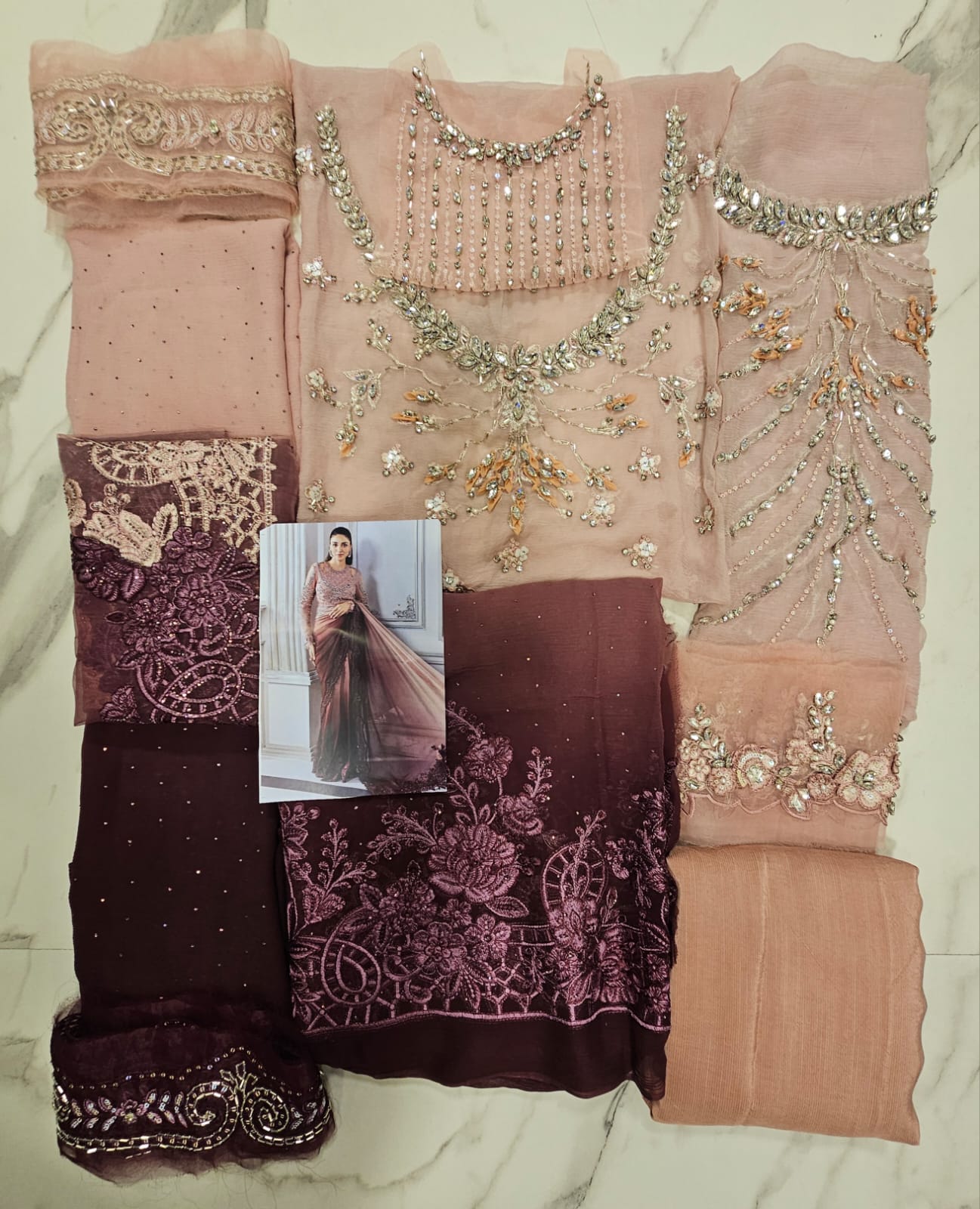 Mariab Luxury Chiffon Collection 2025 Hit Code Chiffon Saree D1