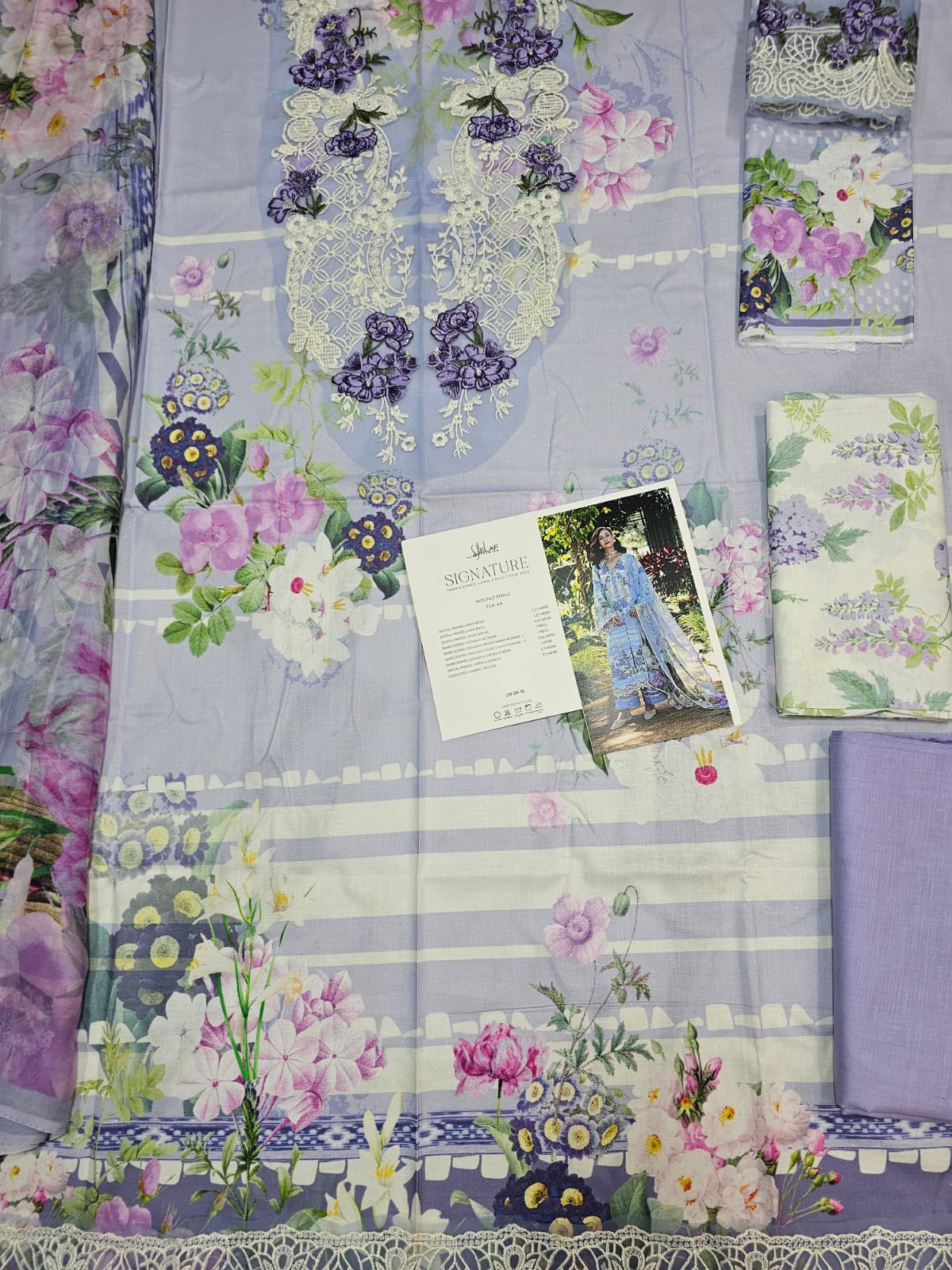 Elaf Signature Premium Embroidered Lawn 2026 moonlight