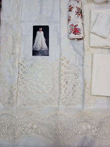 Hussain Rehar Luxury Lawn 2026 Hit Code Sefi White Chikenkari