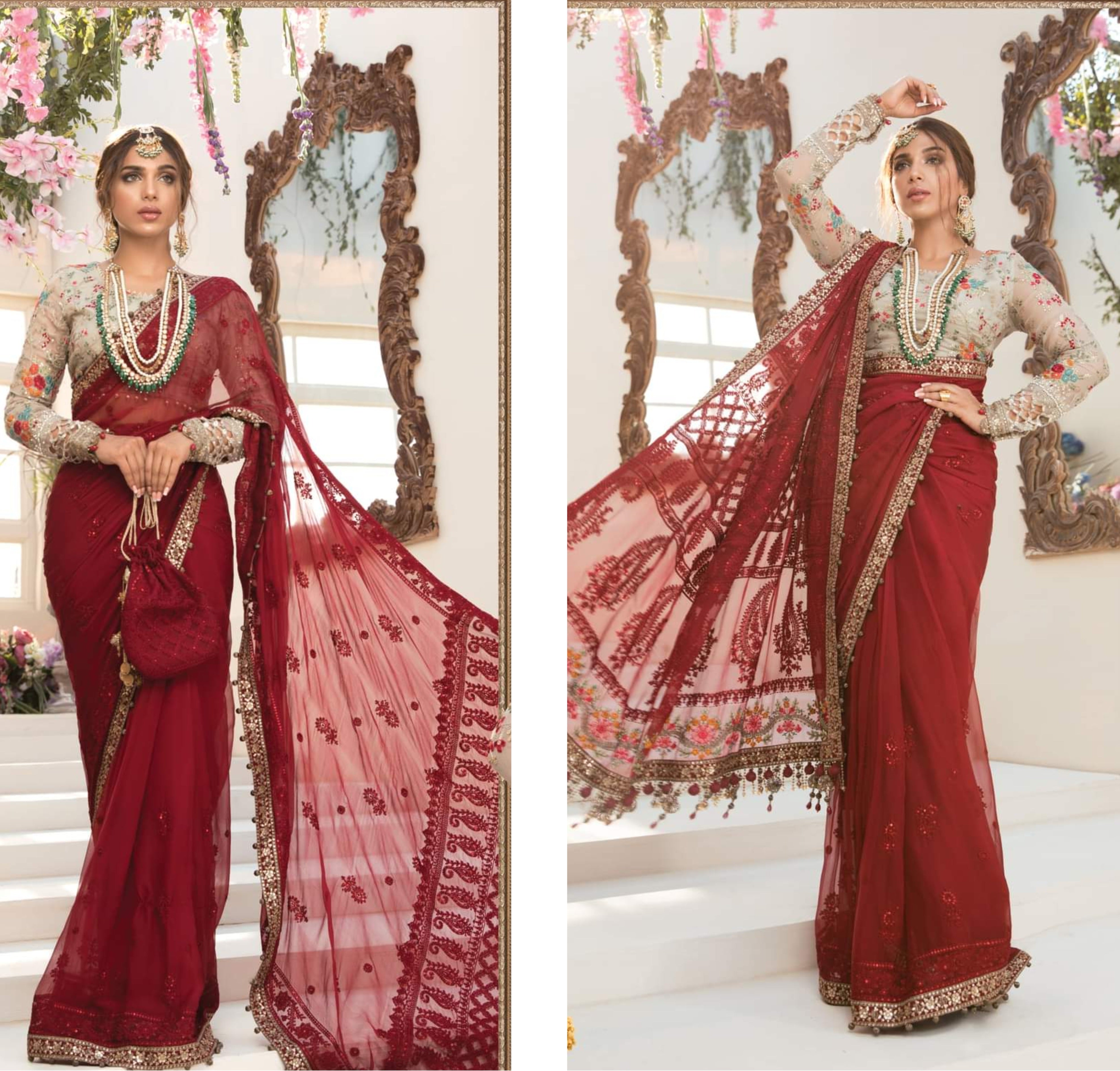 MariaB Wedding Edition Chiffon Hit Code Saree D7