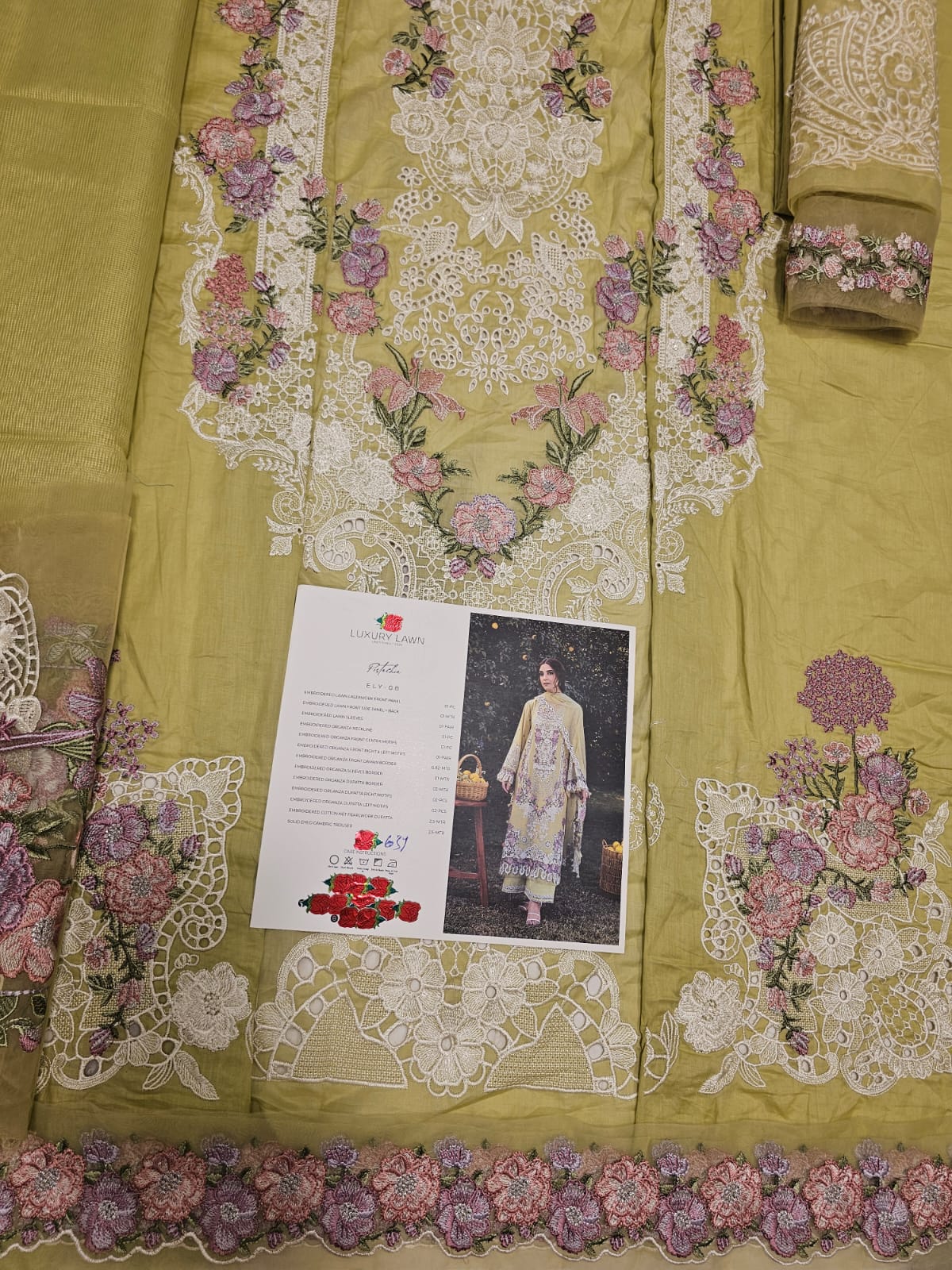 Elaf Luxury Lawn 2026 Eid ul Azha Hit Code D-8 Pistachia
