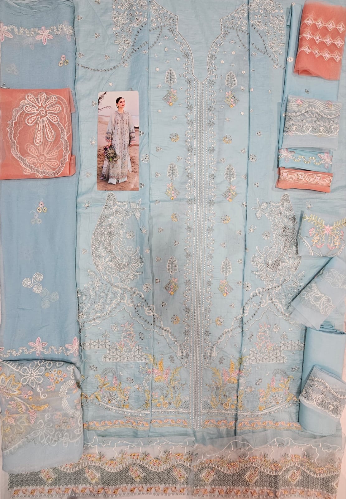 Qalamqar Luxury Lawn 2026 Hit Code Ayra Sky Aqua