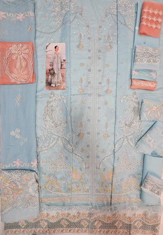 Qalamqar Luxury Lawn 2026 Hit Code Ayra Sky Aqua