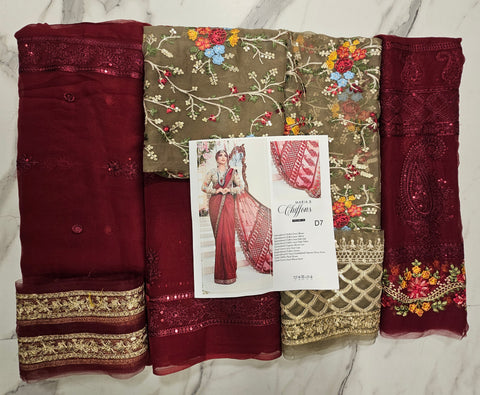 MariaB Wedding Edition Chiffon Hit Code Saree D7