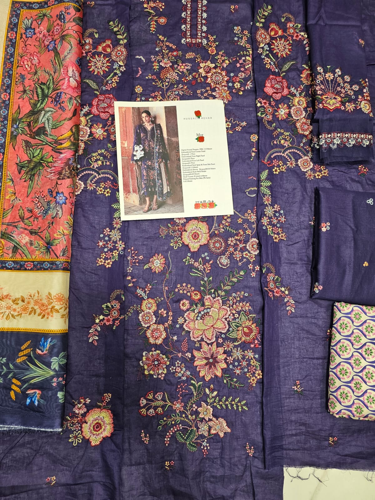 Hussain Rehar Luxury Lawn 2026 eid Ul Azha Hit Code Mor Jamni