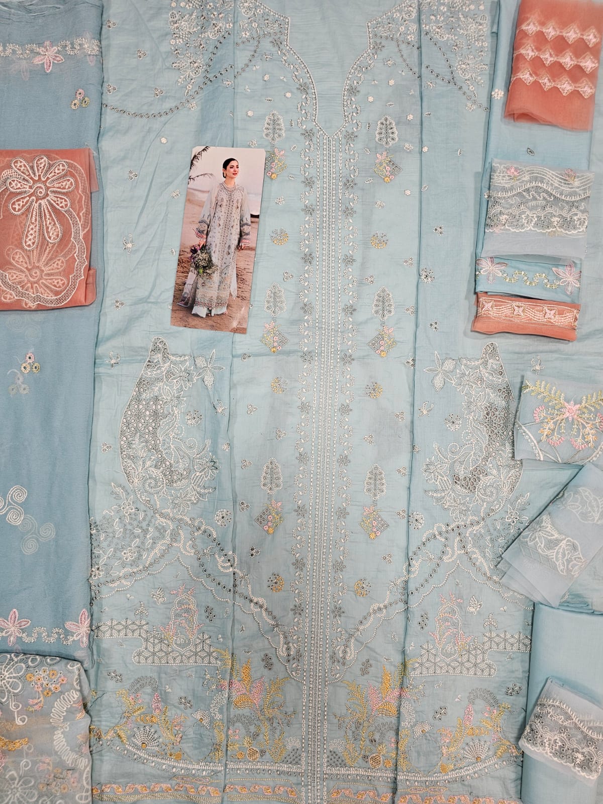 Qalamqar Luxury Lawn 2026 Hit Code Ayra Sky Aqua