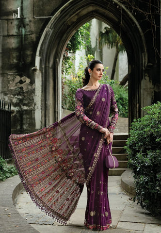 Mariab Party Wear Chiffon Saree 2026