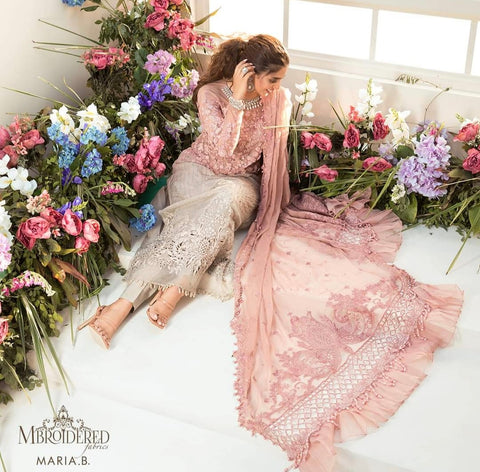 Mariab Luxury Party Wear Chiffon Hit Code Bd-01 3D Flower