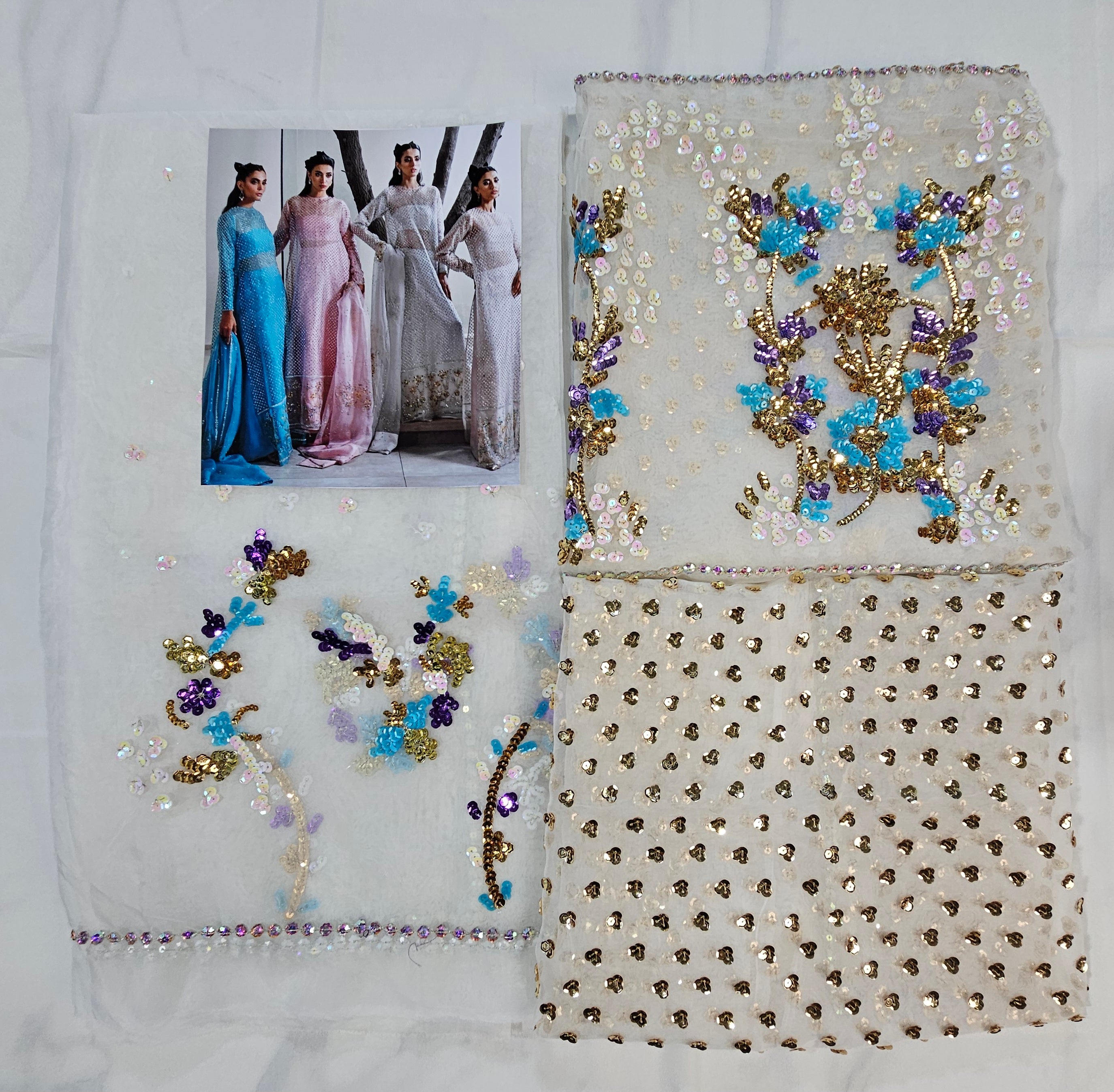Muse Luxe Bridal Party Wear Ada Work 2024 ( Pearl White Colour)