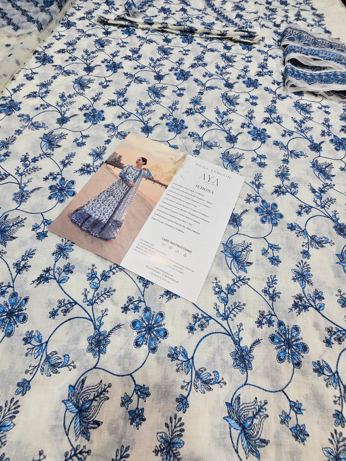 Faiza saqlain Luxury Lawn 2026 Hit Code jehona