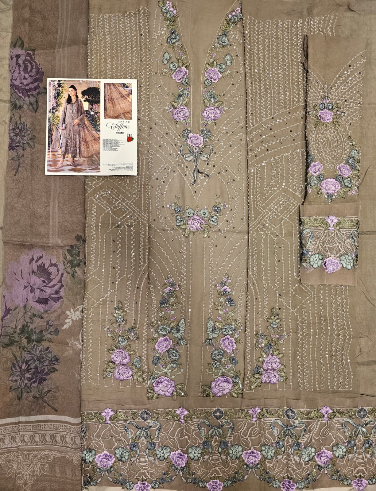 Mariab Luxury Chiffon 2026 Hit Code D2