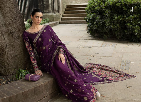 Mariab Party Wear Chiffon Saree 2026