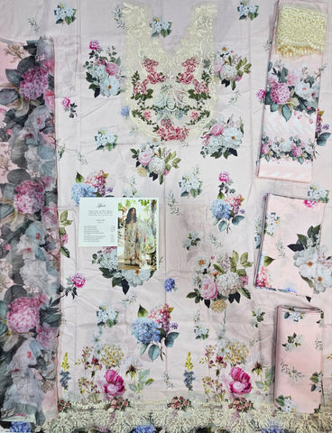 Elaf Signature Premium Embroidered Lawn 2026 babypink