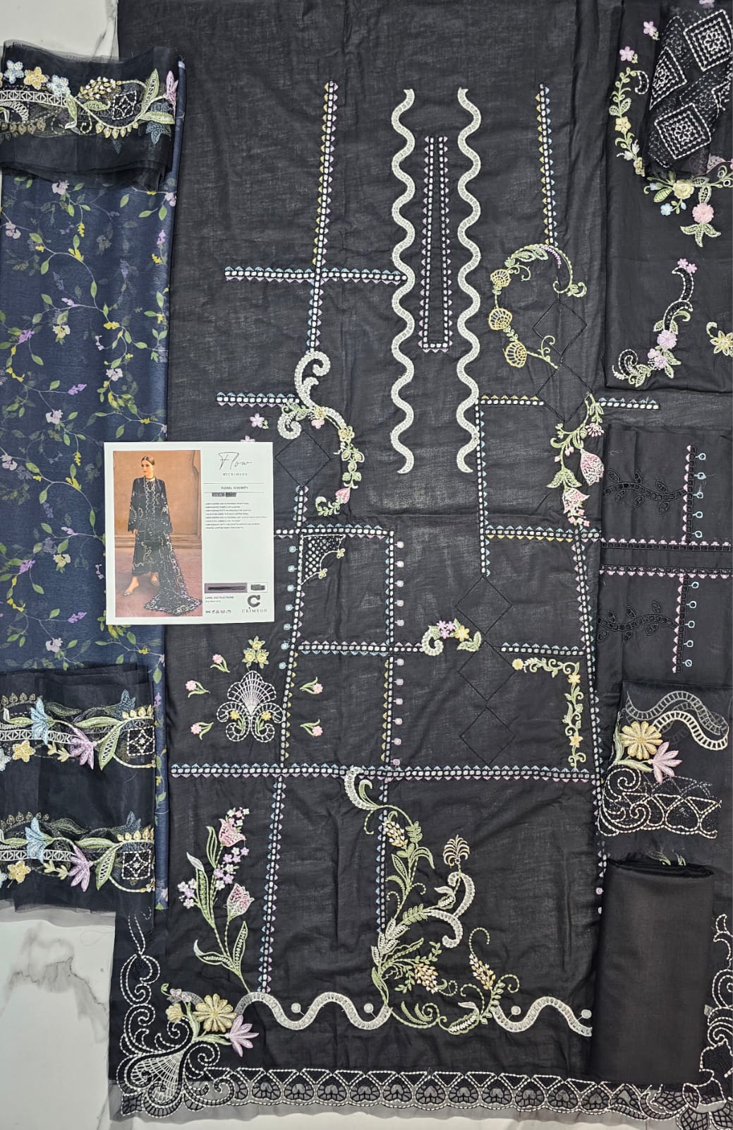 Crimson Luxury lawn 2026 Hit Code D1 Black