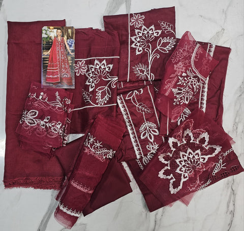 Crimson Luxury Lawn 2026 hit Code 5A Maroon red