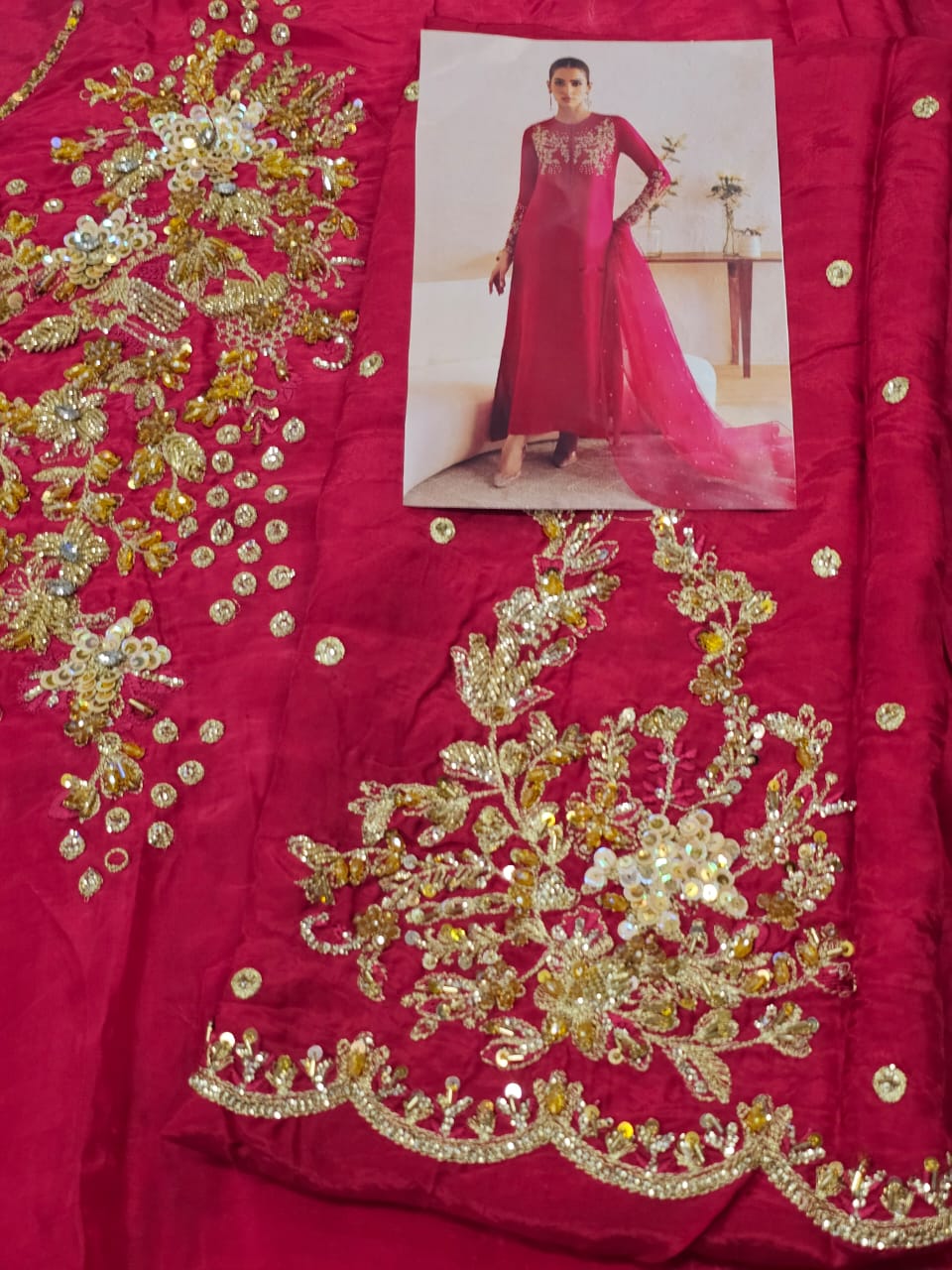 Kanwal malik party Wear 2025 Hit Code Shoking With Gold Work