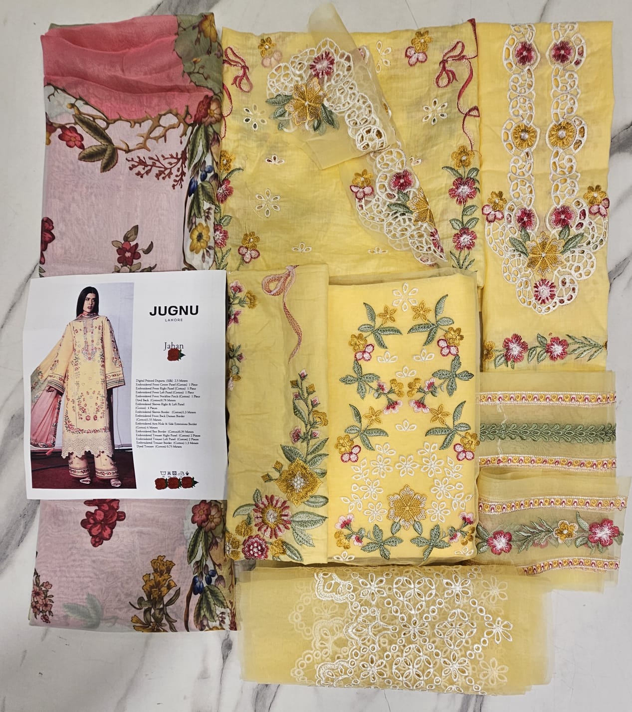 Jugnu by Hussain Rehar 2026 Hit Code Jahan Pure Medium Silk Dupata Article