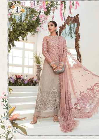 Mariab Luxury Party Wear Chiffon Hit Code Bd-01 3D Flower