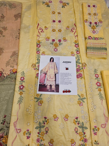 Jugnu by Hussain Rehar 2026 Hit Code Jahan Pure Medium Silk Dupata Article