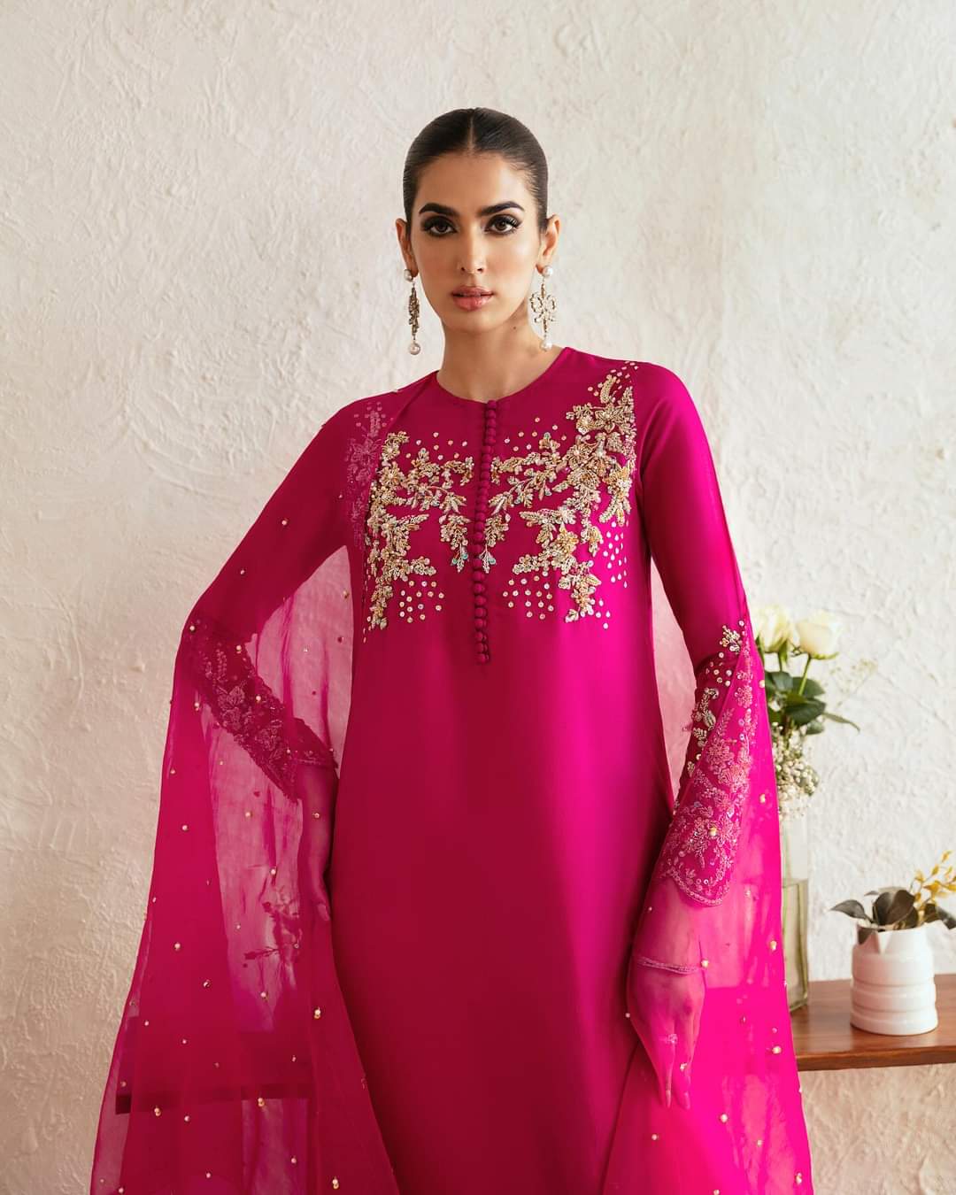 Kanwal malik party Wear 2025 Hit Code Shoking With Gold Work