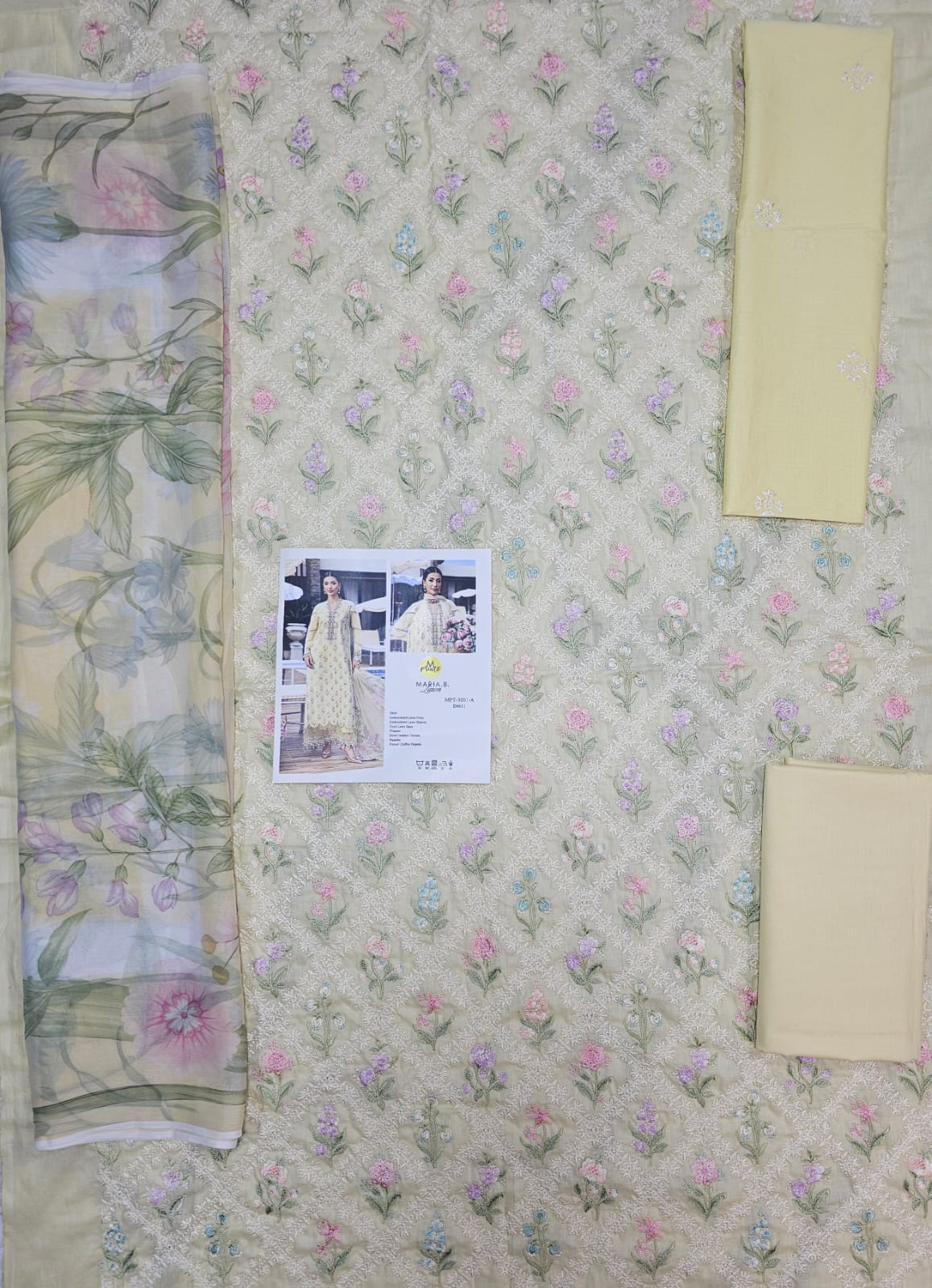 MariaB Mprints Lawn 2026 Eid ul azha Hit Code 1A Yellow