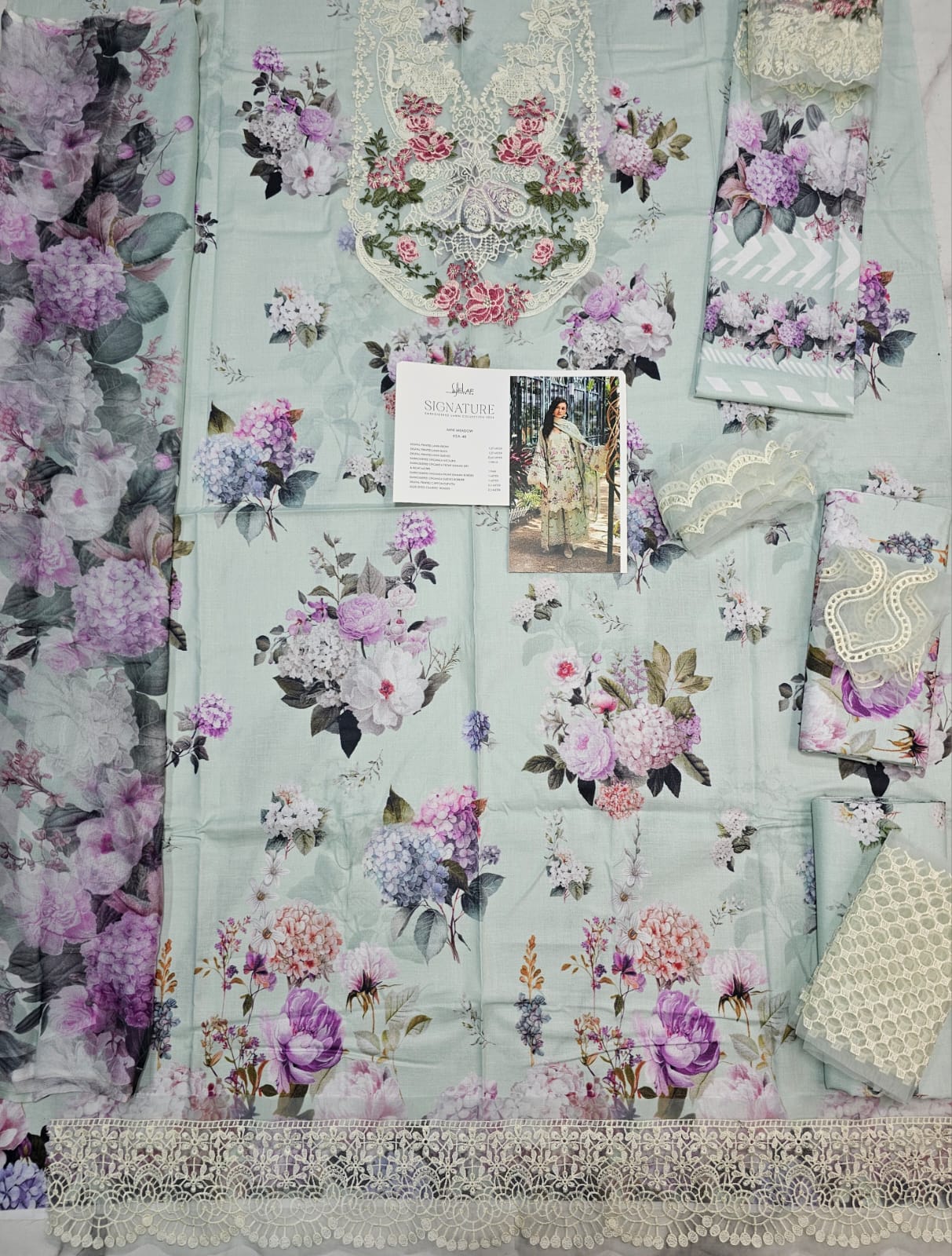 Elaf Signature Premium Embroidered Lawn 2026 mint