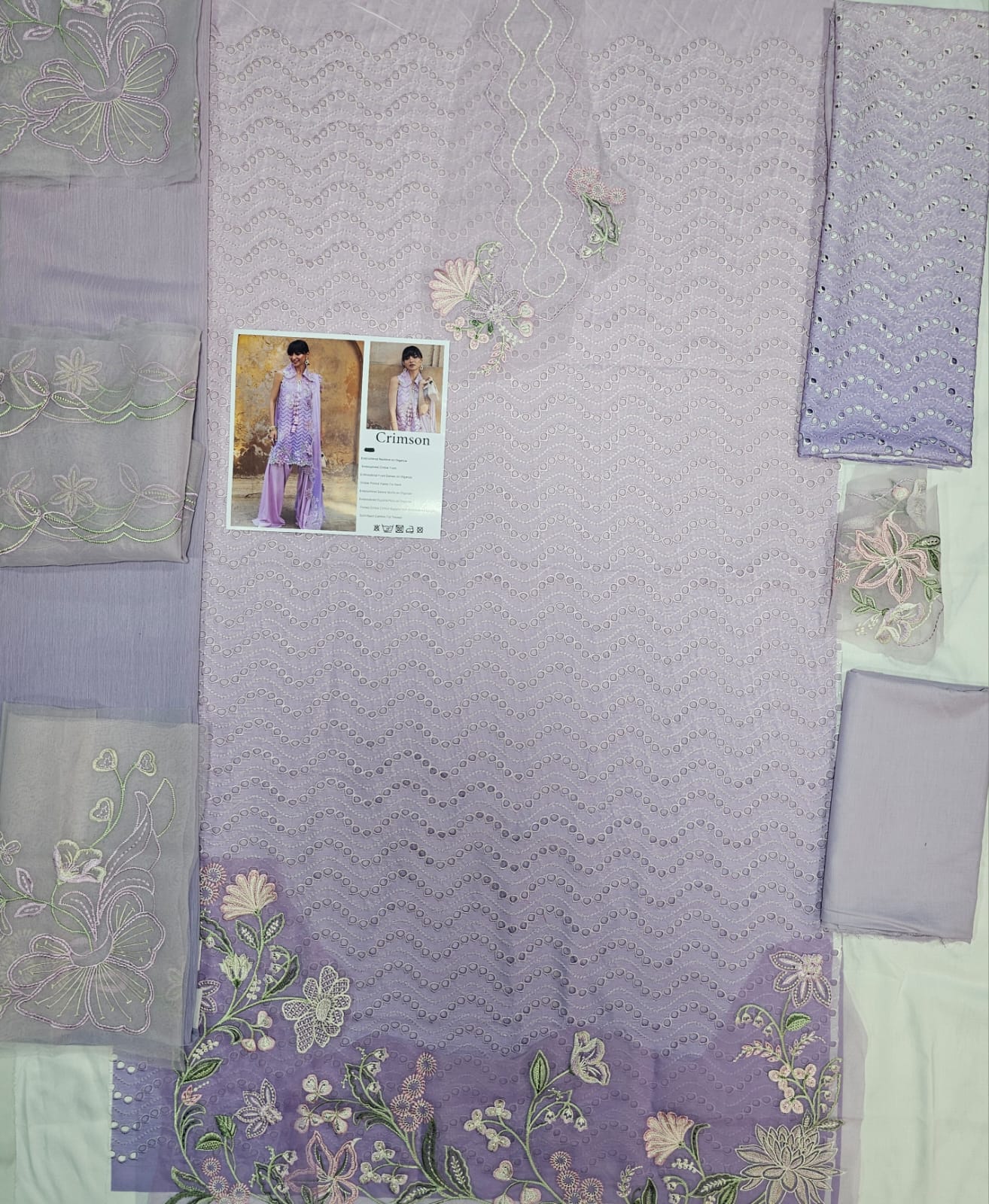 Crimson Luxury Lawn 2026 Hit Code Ombre Love 8-B lylic