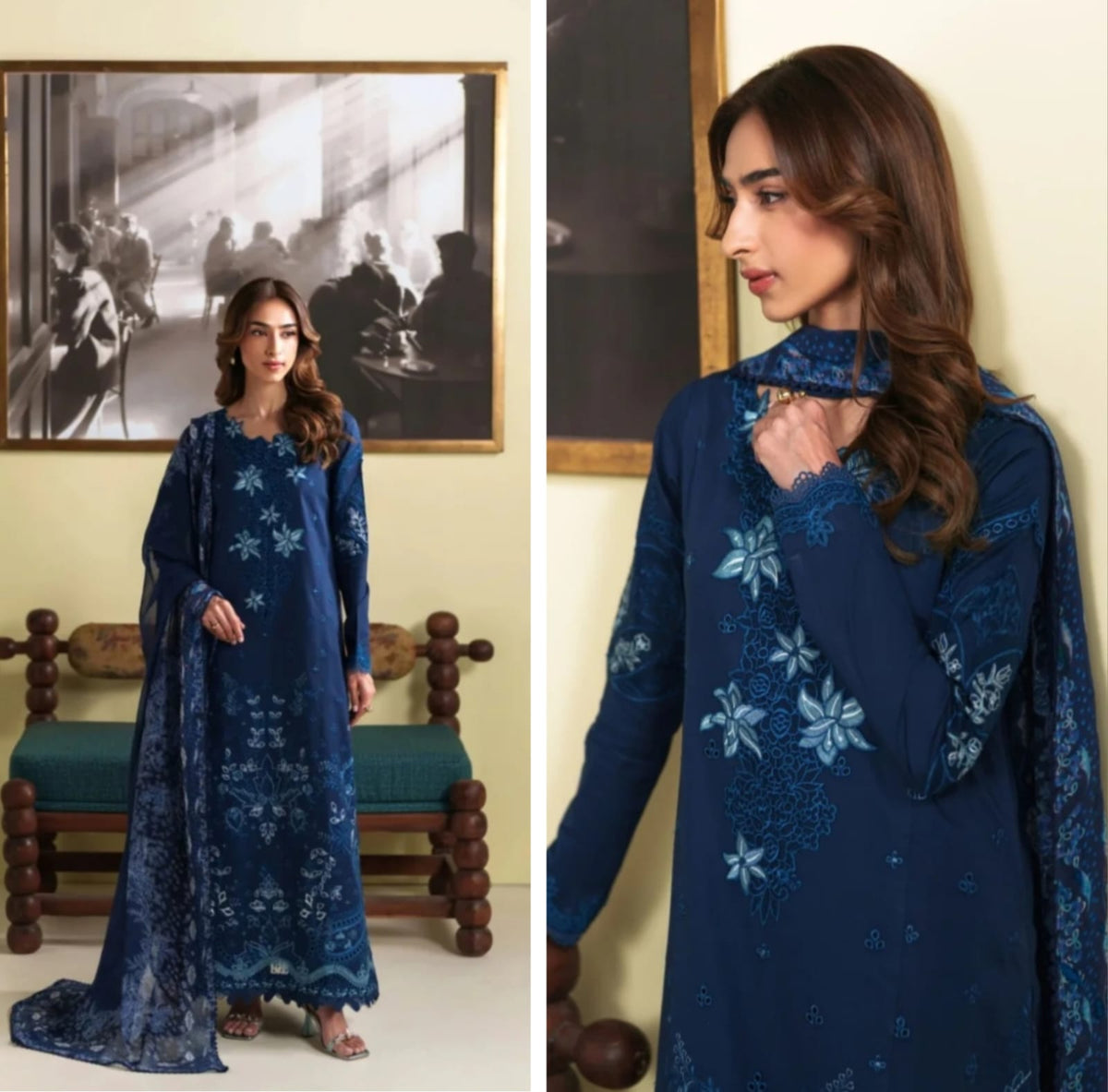 Neeshay Luxury Lawn 2026 hit Code Zink Silk Dupata