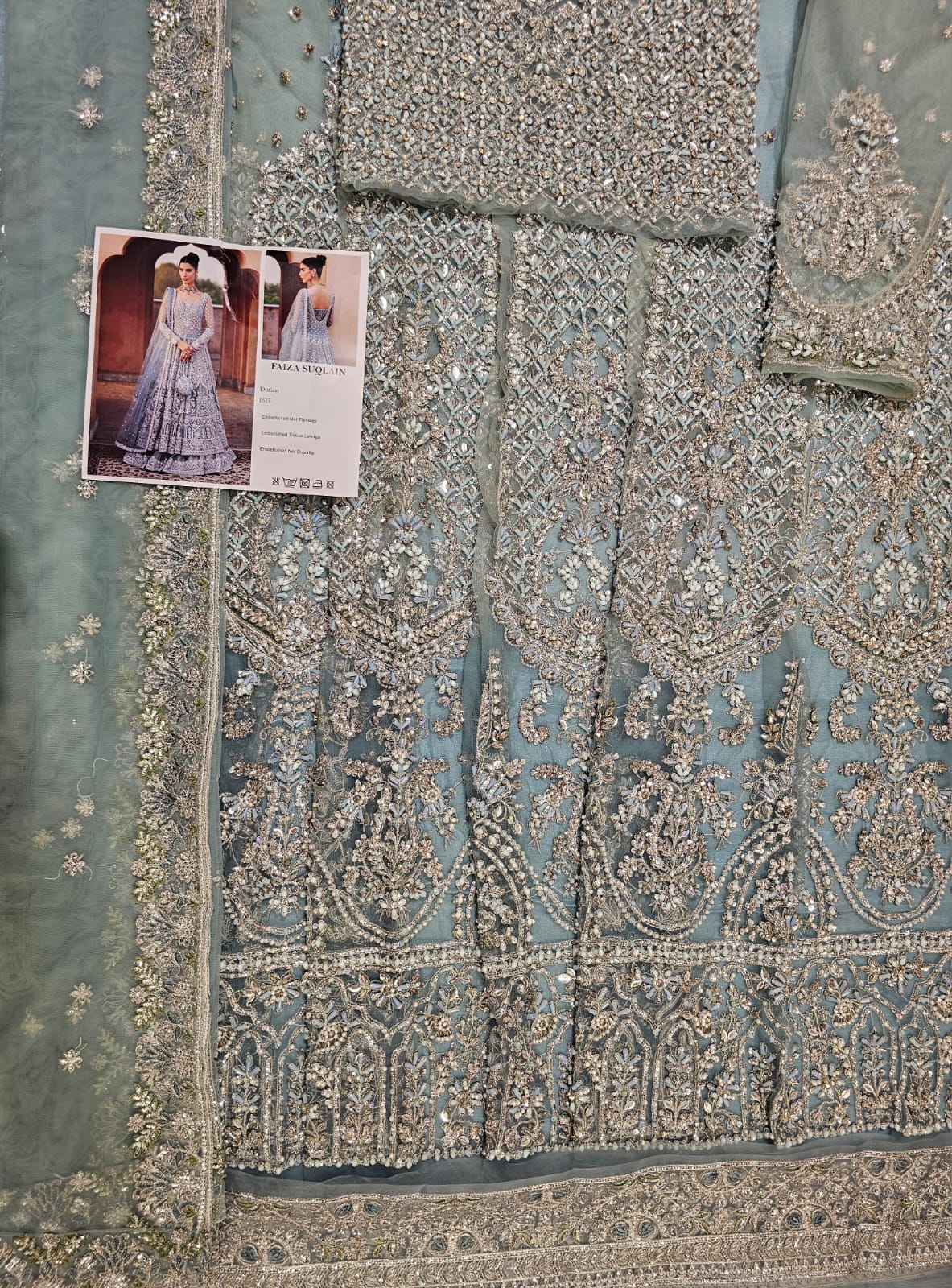 Faiza saqlain Hit Code ice blue 2 tone maxi 2026