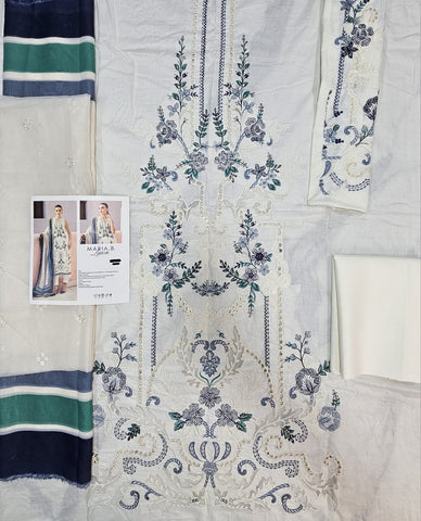 MariaB Luxury Lawn 2026 Hit Code off white Silk Dupata