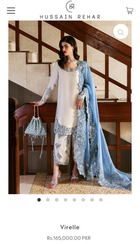 Hussain Rehar party Wear 2025 Hit Code Virelle
