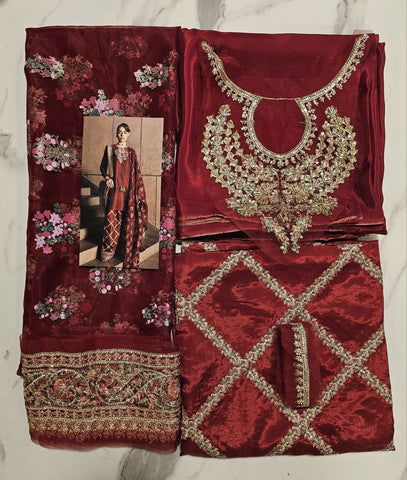 Hussain Rehar party Wear Eid ul azha Hit Code Merlot